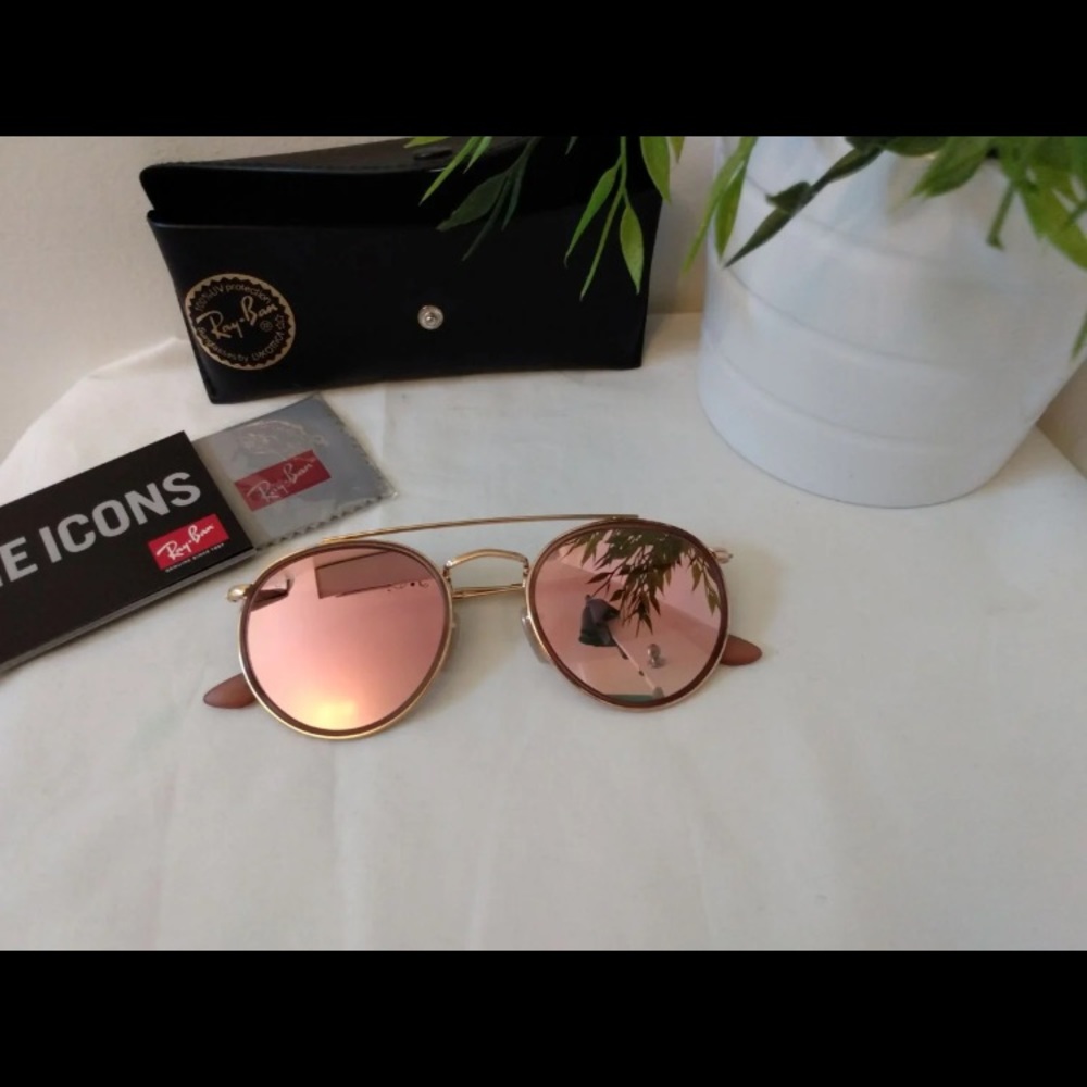 Ray-Ban Double Bridge Rounds. Pink mirror - Picture 2 of 8
